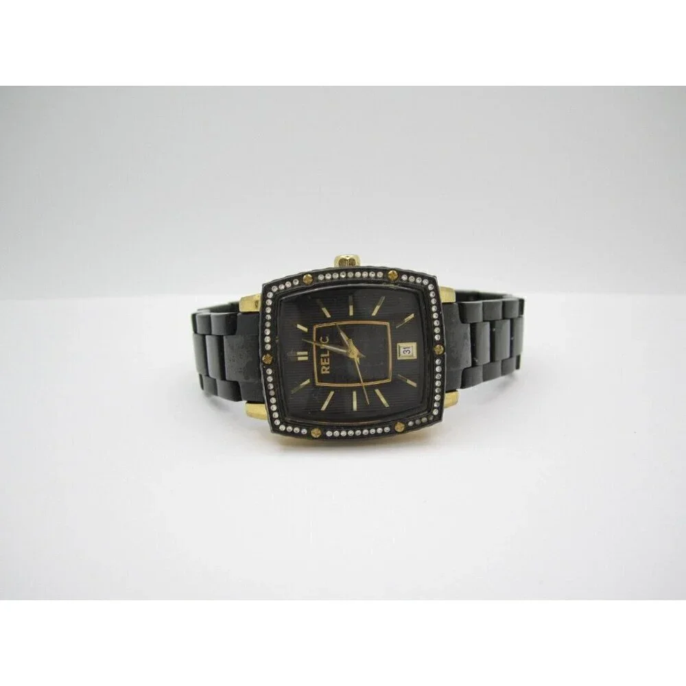 Women Relic Crystals Quartz WR Analog 30mm‎ Tank Watch (H180) 